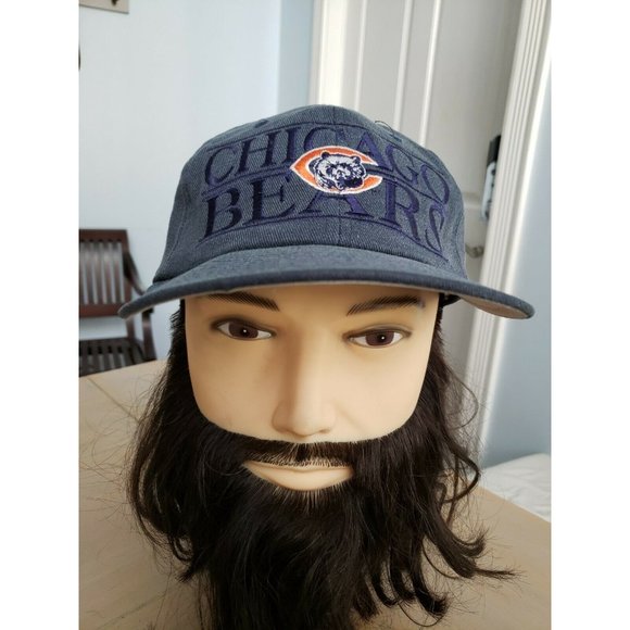 Vintage Baseball Cap Hat - Chicago Bears Strapback Gameday Blue Block Script - Picture 2 of 10